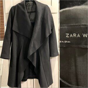 ZARA: Black Shawl Collar Coat - Sz:M